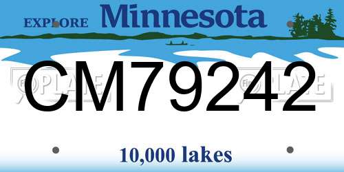 CM79242 Minnesota License Plate