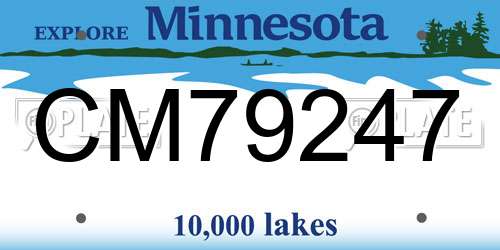 CM79247 Minnesota License Plate