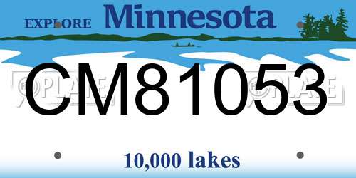 CM81053 Minnesota License Plate