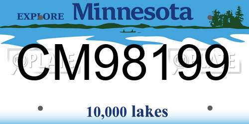 CM98199 Minnesota License Plate