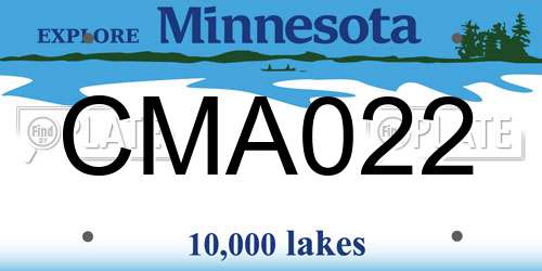 CMA022 Minnesota License Plate