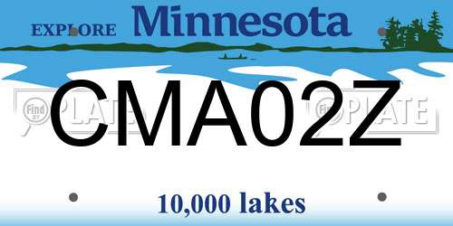 CMA02Z Minnesota License Plate