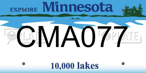CMA077 Minnesota License Plate