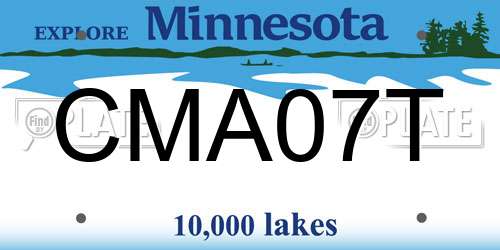 CMA07T Minnesota License Plate