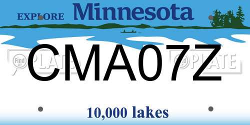 CMA07Z Minnesota License Plate
