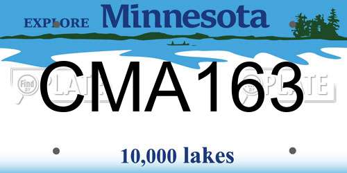 CMA163 Minnesota License Plate