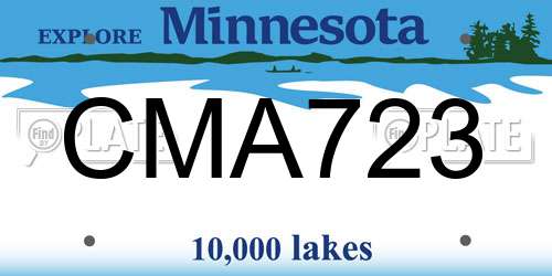CMA723 Minnesota License Plate