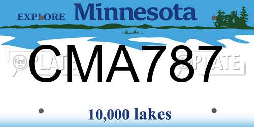 CMA787 Minnesota License Plate