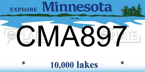 CMA897 Minnesota License Plate