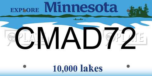 CMAD72 Minnesota License Plate