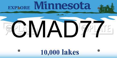 CMAD77 Minnesota License Plate