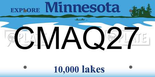 CMAQ27 Minnesota License Plate