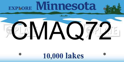 CMAQ72 Minnesota License Plate