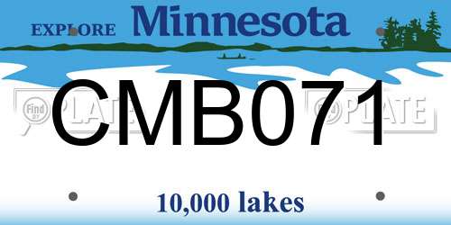 CMB071 Minnesota License Plate