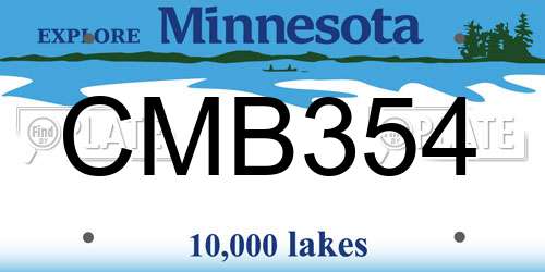 CMB354 Minnesota License Plate