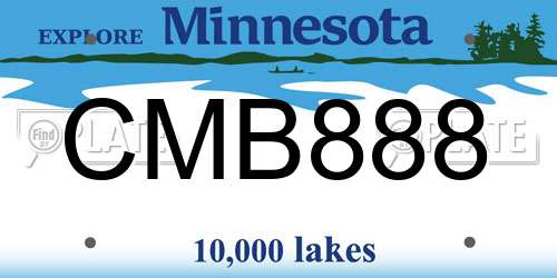 CMB888 Minnesota License Plate