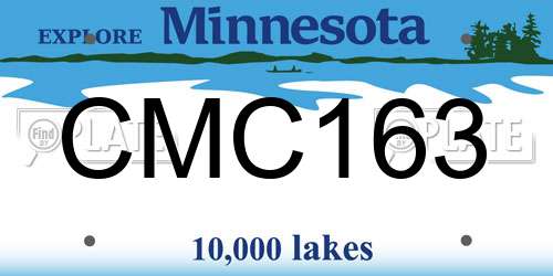 CMC163 Minnesota License Plate
