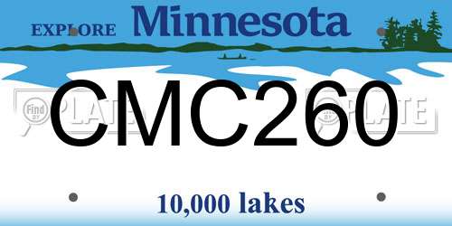 CMC260 Minnesota License Plate