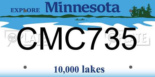 CMC735 Minnesota License Plate