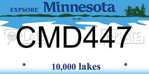 CMD447 Minnesota License Plate