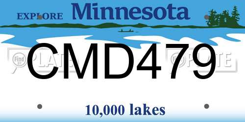 CMD479 Minnesota License Plate