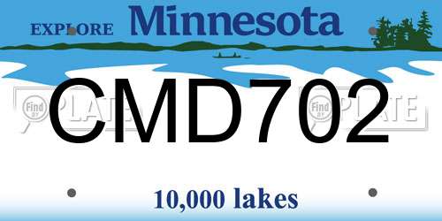 CMD702 Minnesota License Plate