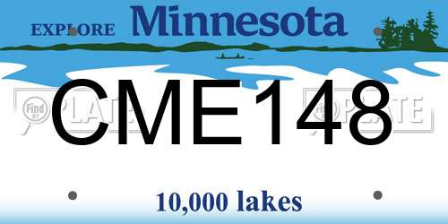 CME148 Minnesota License Plate