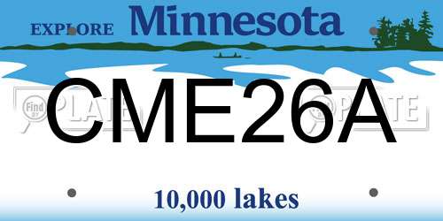 CME26A Minnesota License Plate