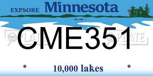 CME351 Minnesota License Plate