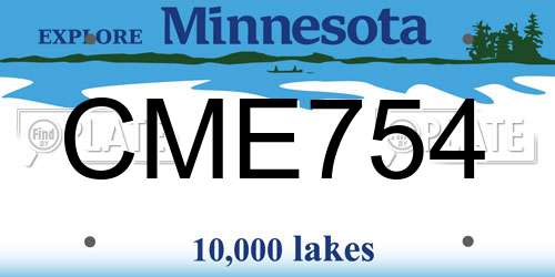CME754 Minnesota License Plate