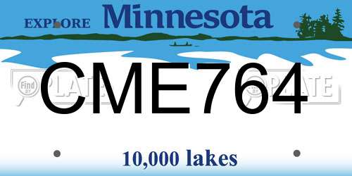 CME764 Minnesota License Plate