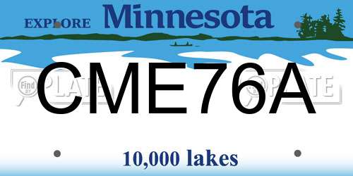 CME76A Minnesota License Plate