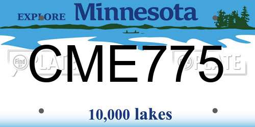 CME775 Minnesota License Plate