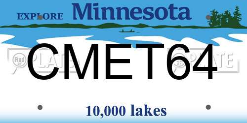 CMET64 Minnesota License Plate
