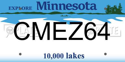 CMEZ64 Minnesota License Plate