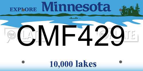 CMF429 Minnesota License Plate