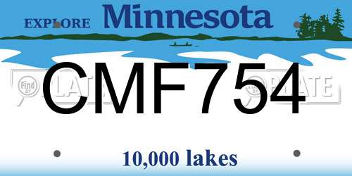 CMF754 Minnesota License Plate