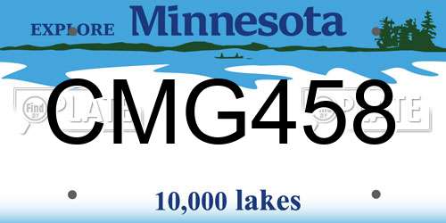 CMG458 Minnesota License Plate