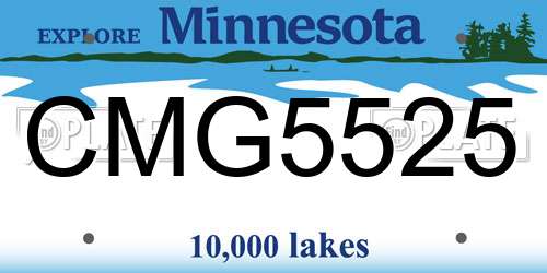 CMG5525 Minnesota License Plate