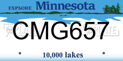 CMG657 Minnesota License Plate
