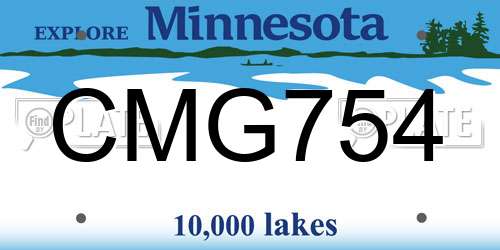 CMG754 Minnesota License Plate