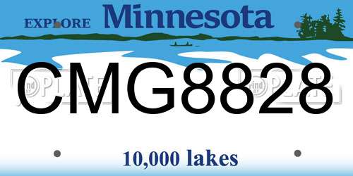 CMG8828 Minnesota License Plate