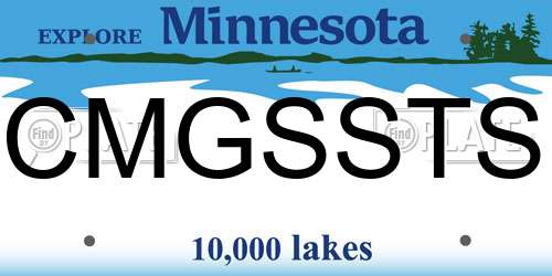 CMGSSTS Minnesota License Plate