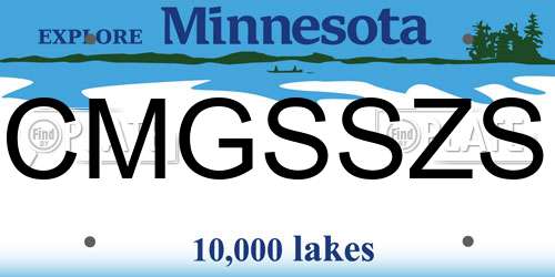 CMGSSZS Minnesota License Plate