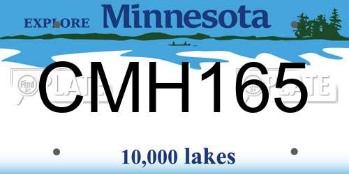 CMH165 Minnesota License Plate
