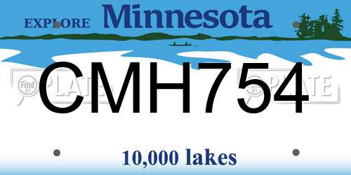 CMH754 Minnesota License Plate