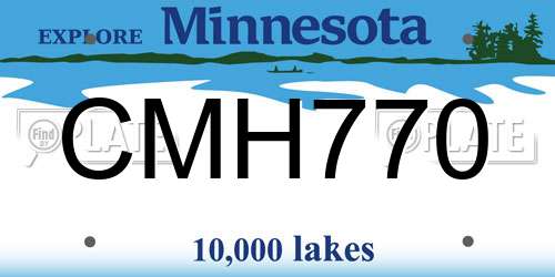 CMH770 Minnesota License Plate