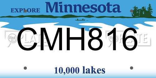 CMH816 Minnesota License Plate