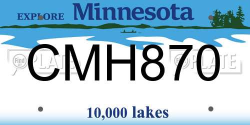 CMH870 Minnesota License Plate