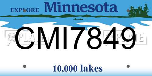 CMI7849 Minnesota License Plate